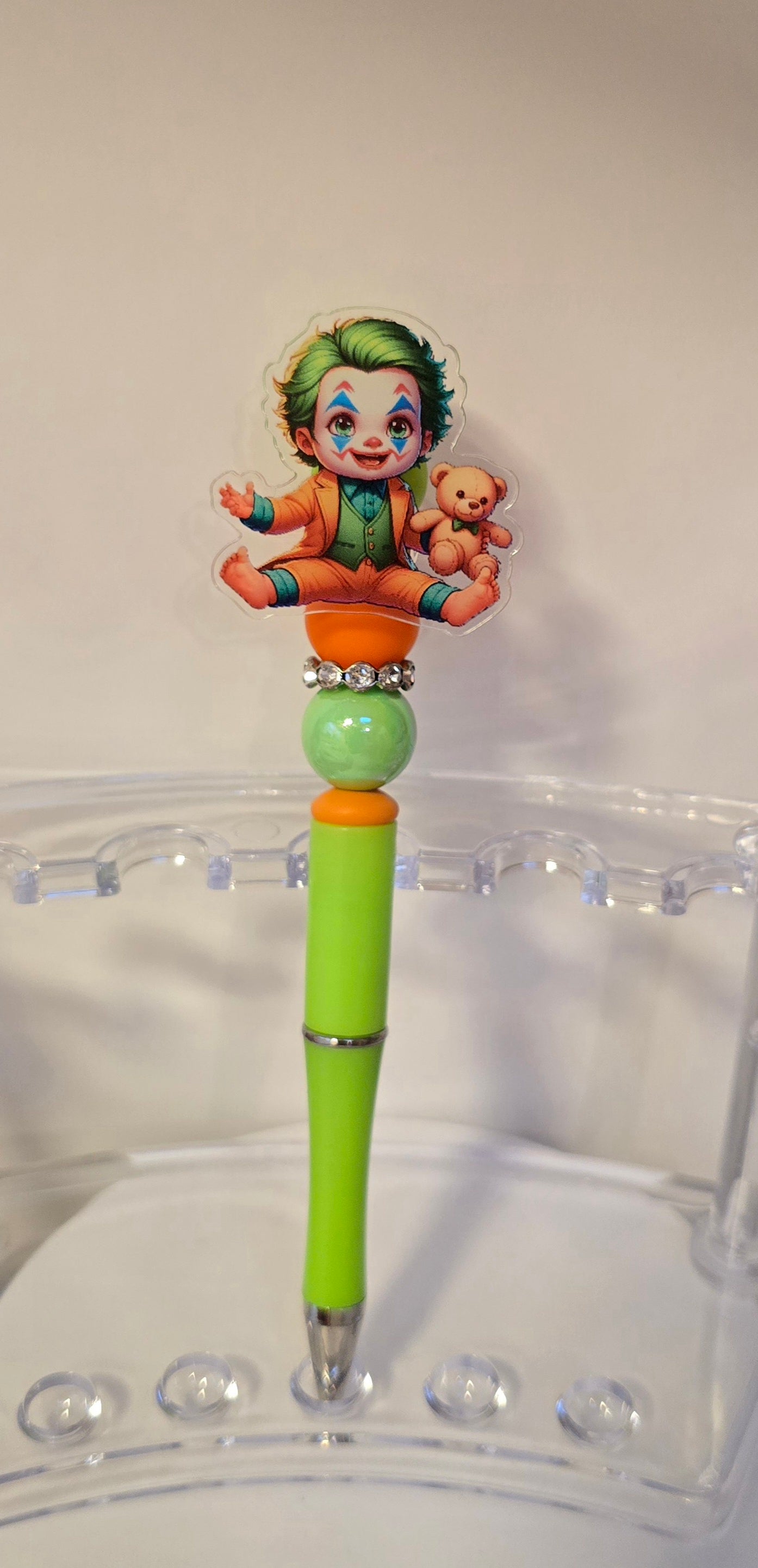 Pen with acrylic topper