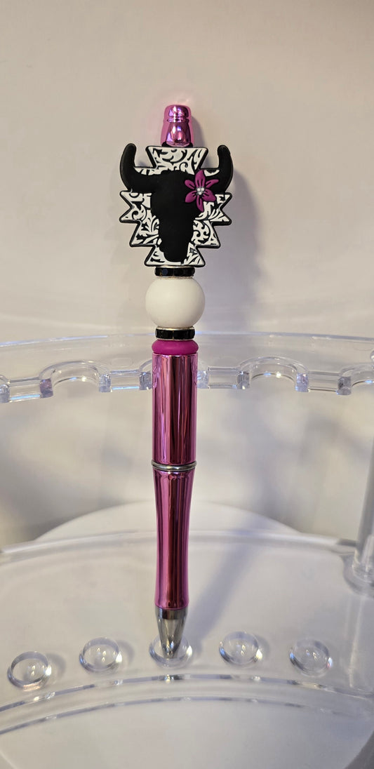 Black bull skull Pen