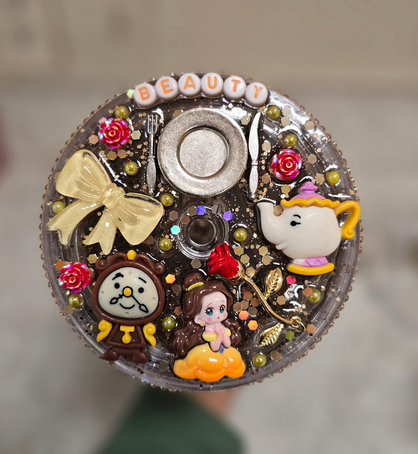 Belle drip cup with decorated lid