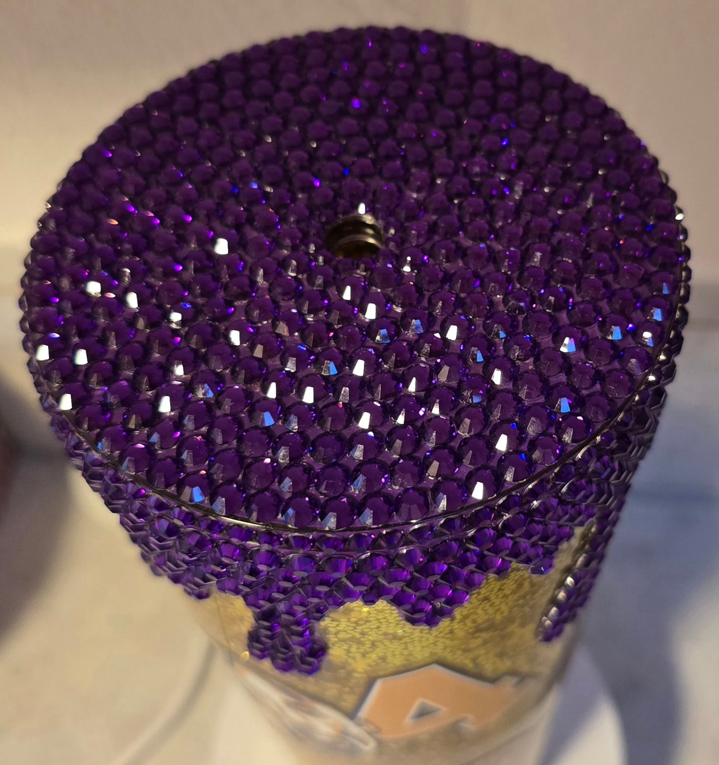 Regular 24oz cup with bling drip and lid. NOT A SB